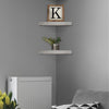 Wood Floating Corner Shelves (Set of 2) - Grey